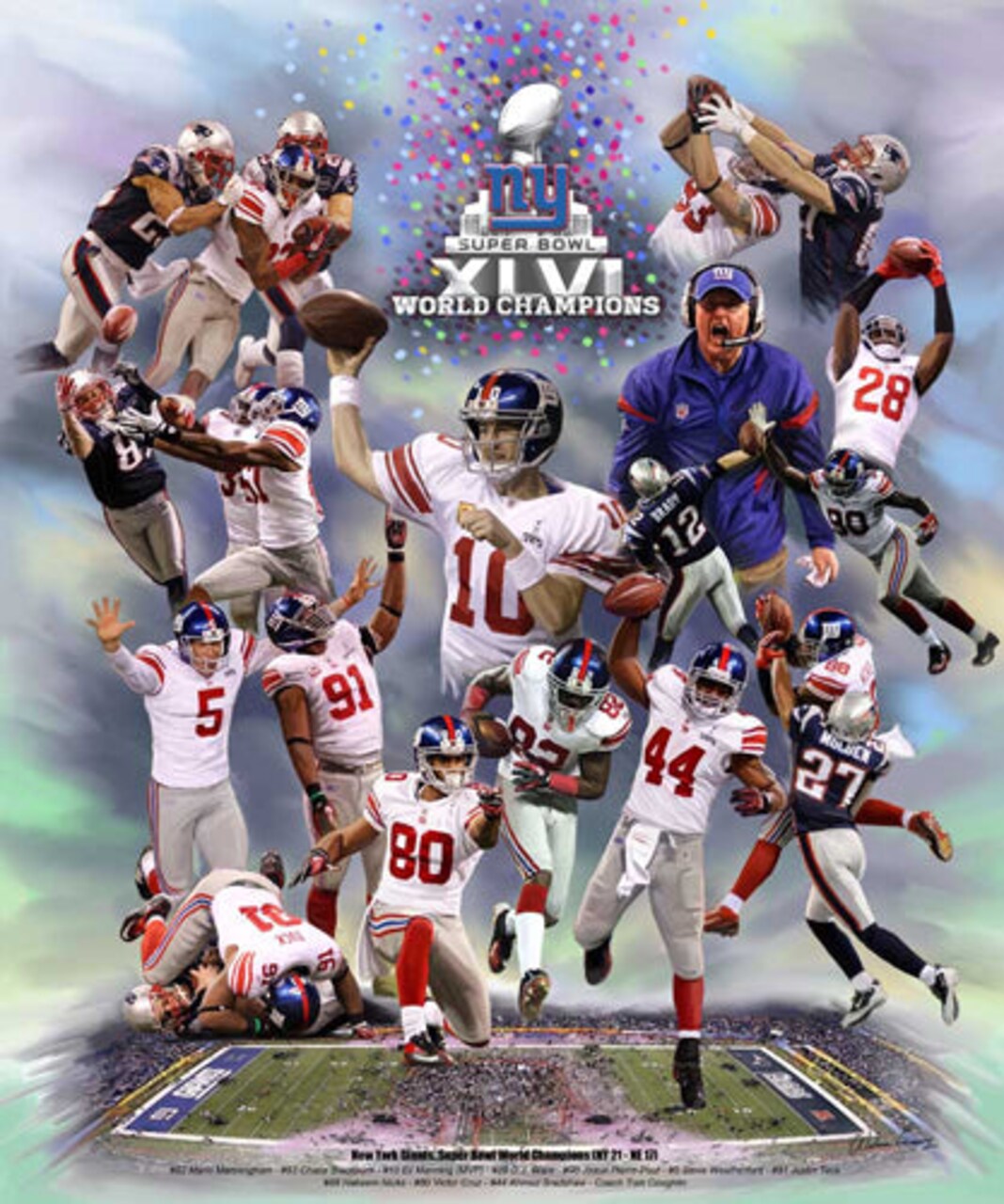 New York Giants Super Bowl Champions Art Print by Wishum Gregory - 24x20 " Wall Décor